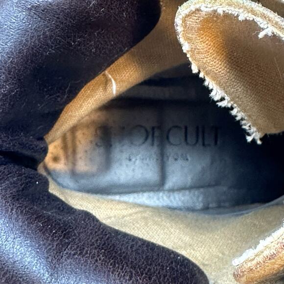 Shoe Cult Nasty Gal Lace Up Boots SZ  6 Tan Granny Western Logger Packer Grunge - Picture 12 of 12